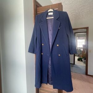Preston & York Navy Blue Double-Breasted Women's Coat